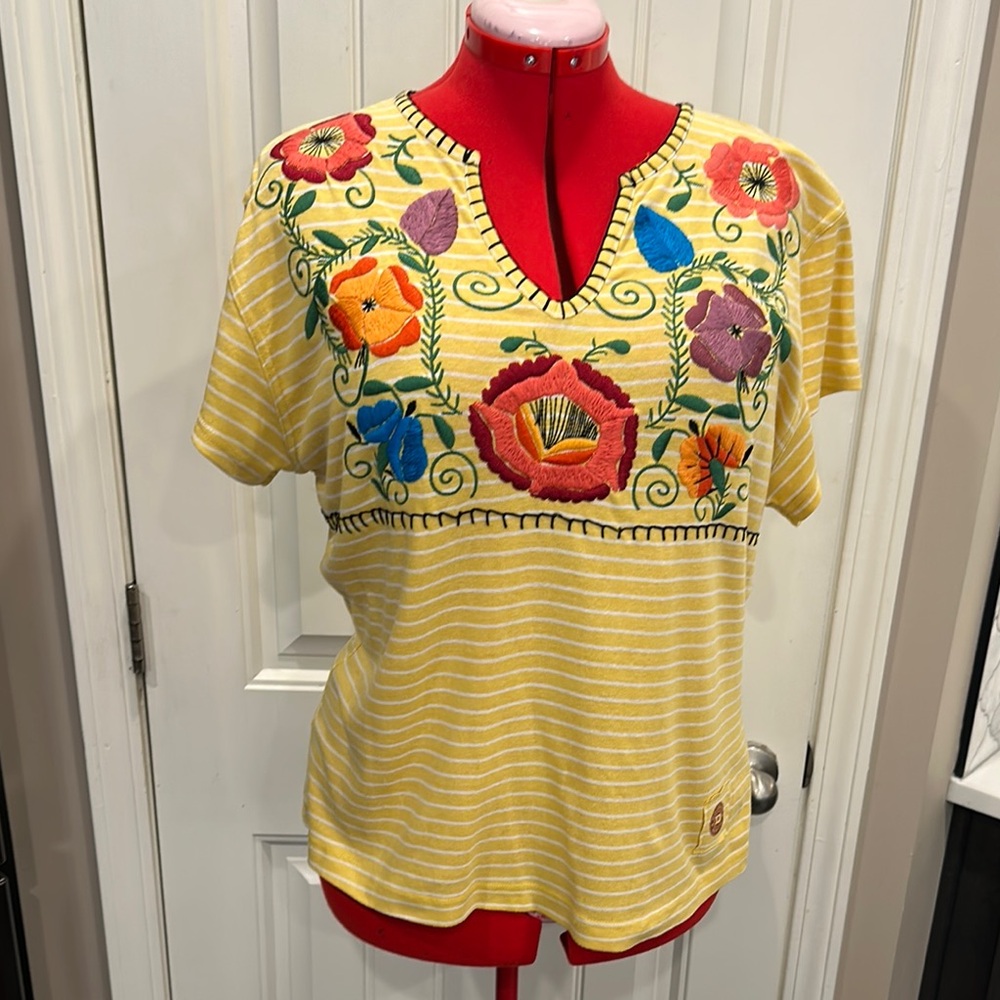 Double D Ranch Yellow Embellished Blouse